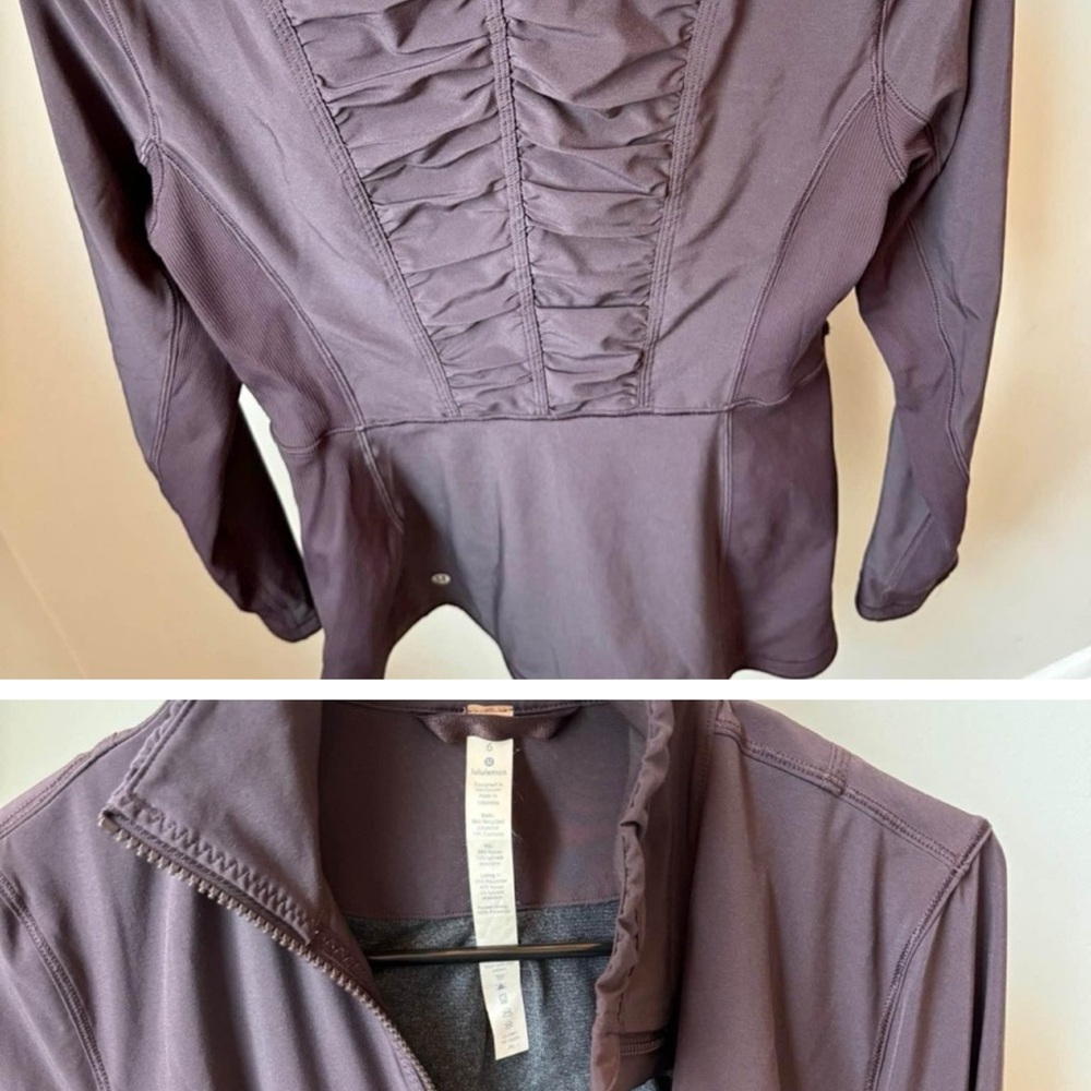 Lululemon size 6 Purple Ruched Zip-Up Jacket
